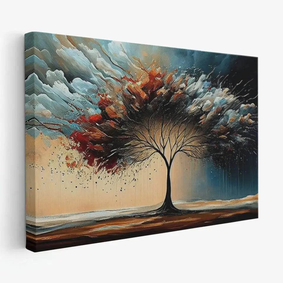 Oil painting of a tree