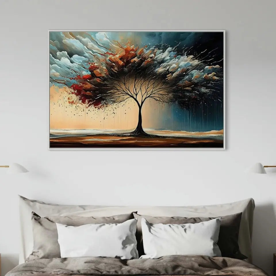 Oil painting of a tree