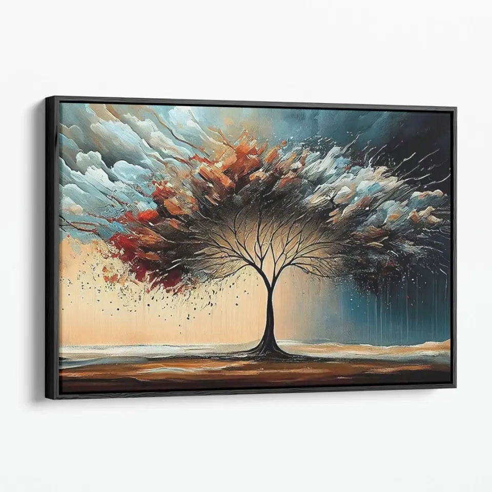 Oil painting of a tree