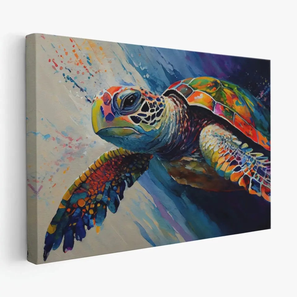Oil painting of a sea turtle III