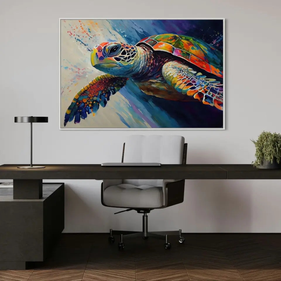 Oil painting of a sea turtle III