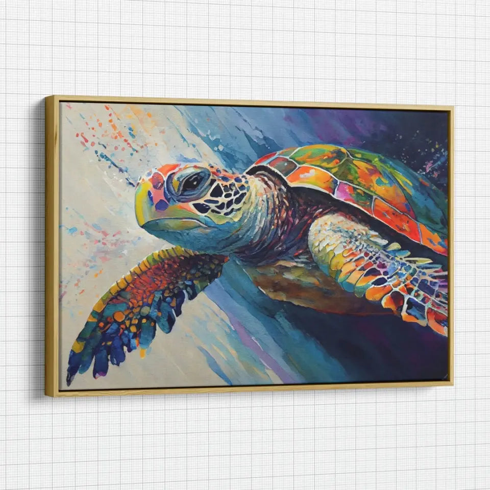 Oil painting of a sea turtle III