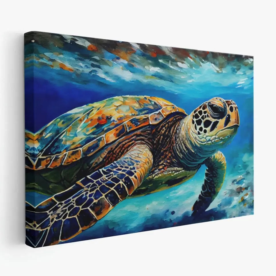 Oil painting of a sea turtle II