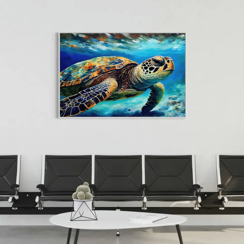 Oil painting of a sea turtle II