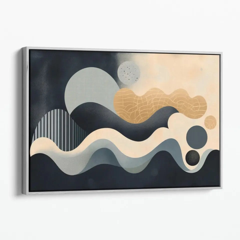 Minimalistic Wavy lines with circles based in abstract shapes V