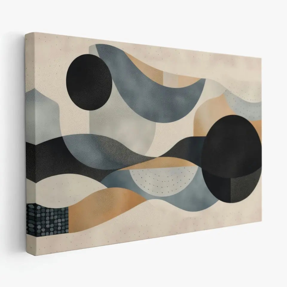 Minimalistic Wavy lines with circles based in abstract shapes IV