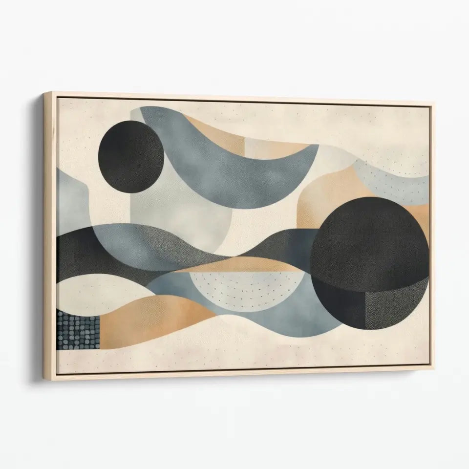 Minimalistic Wavy lines with circles based in abstract shapes IV