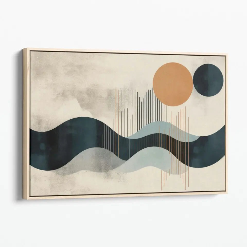 Minimalistic Wavy lines with circles based in abstract shapes III