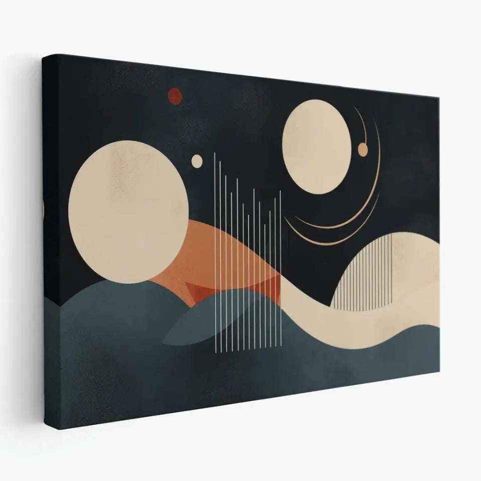 Minimalistic Wavy lines with circles based in abstract shapes II