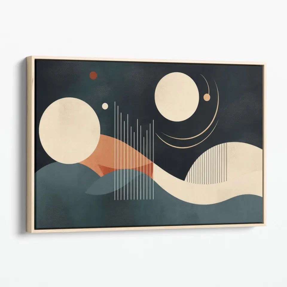 Minimalistic Wavy lines with circles based in abstract shapes II