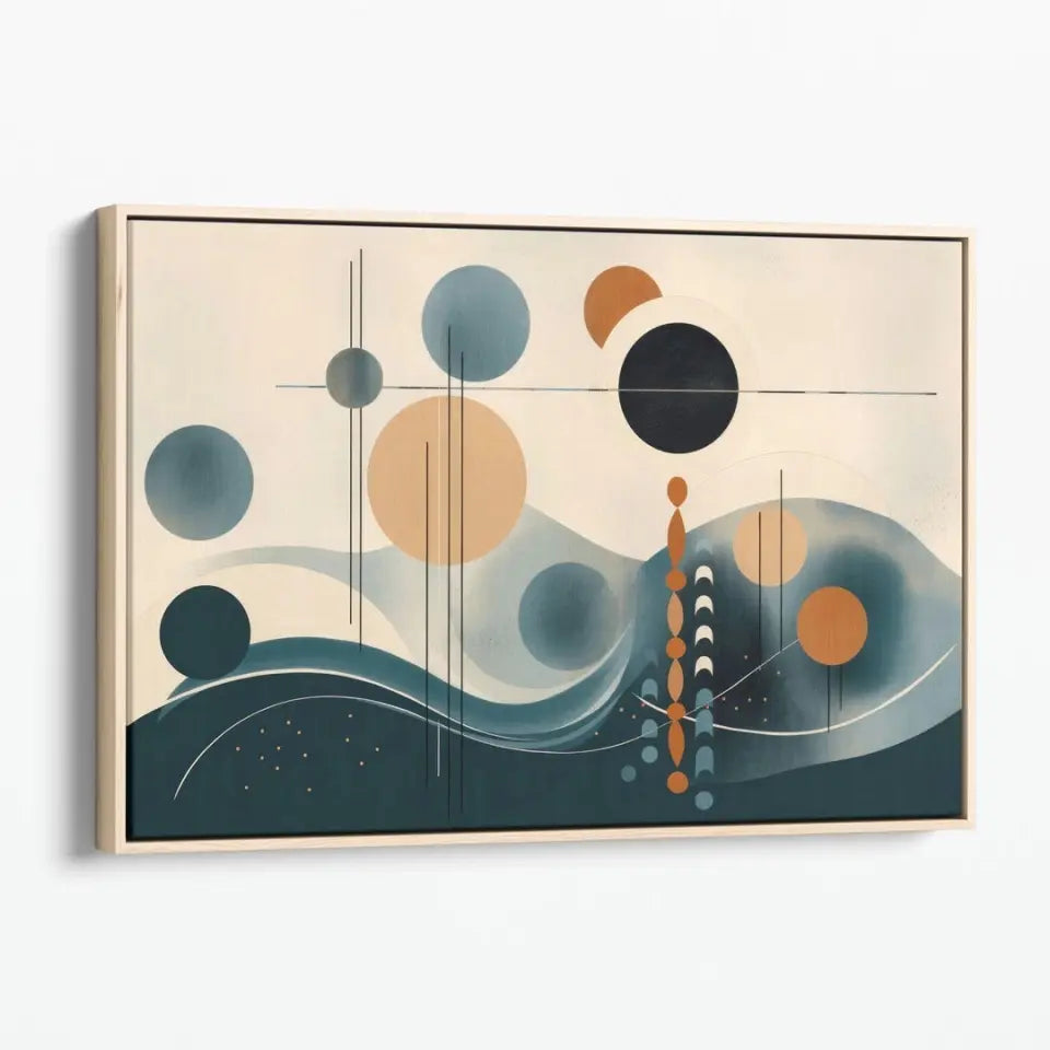 Minimalistic Wavy lines with circles based in abstract shapes I