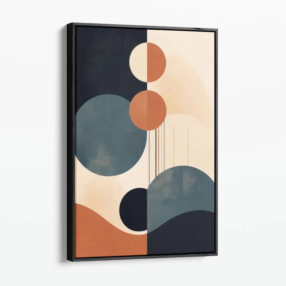 Wavy lines with circles in the style of warm blue and dark tones II