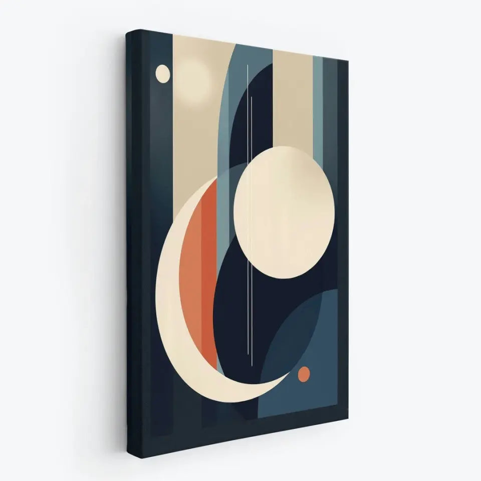 Wavy lines with circles in the style of warm blue and dark tones I