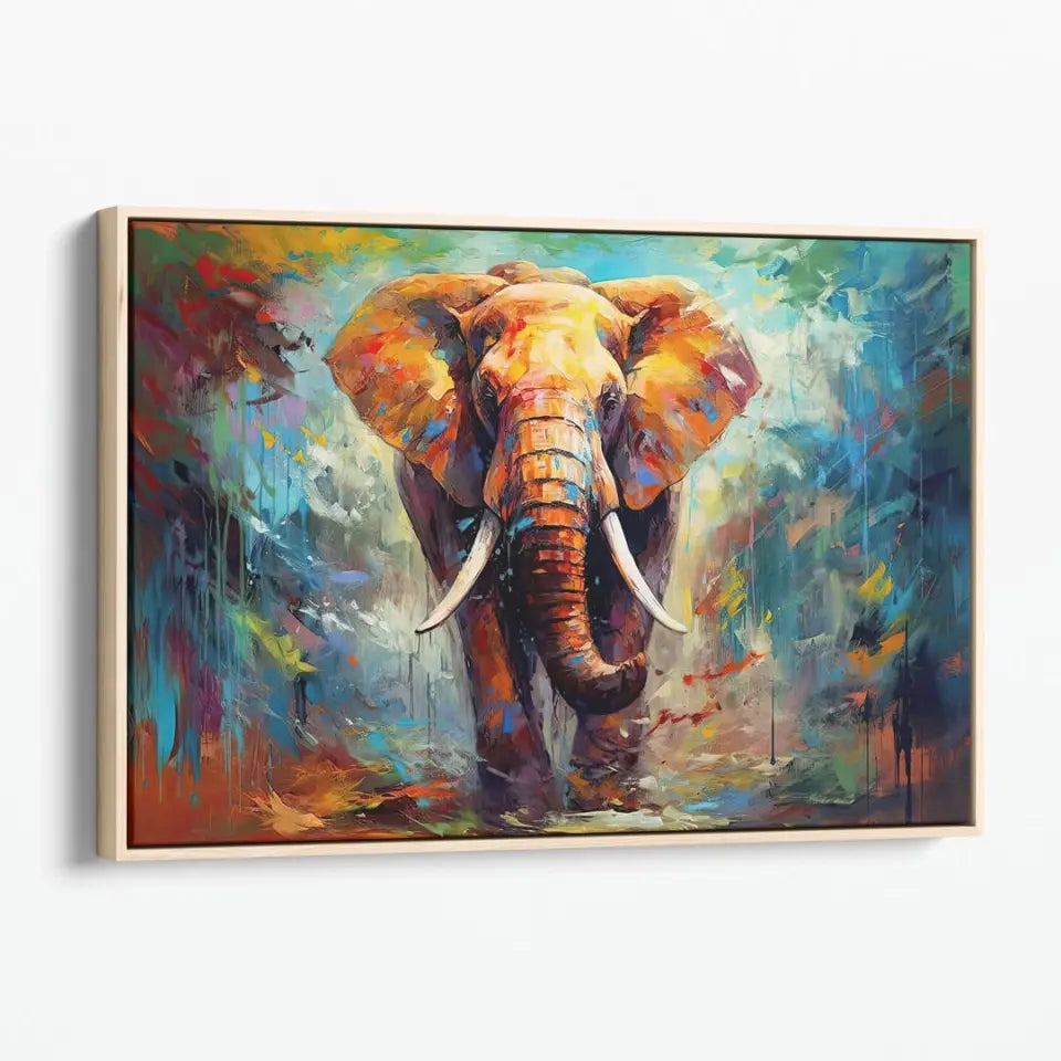 Abstract Multicolored Elephant oil painting