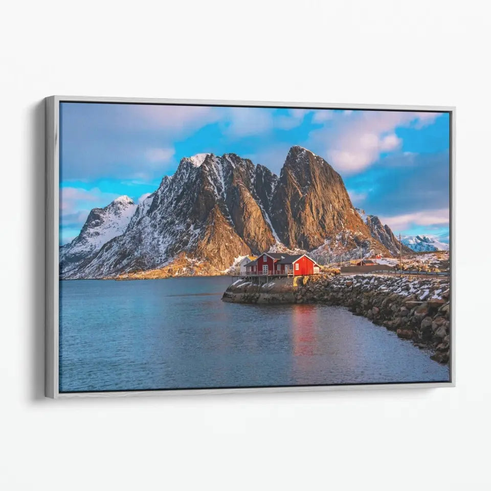 Morning view of Hamnoy fishing village