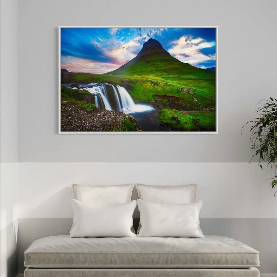 Kirkjufell mountain and waterfalls in Iceland