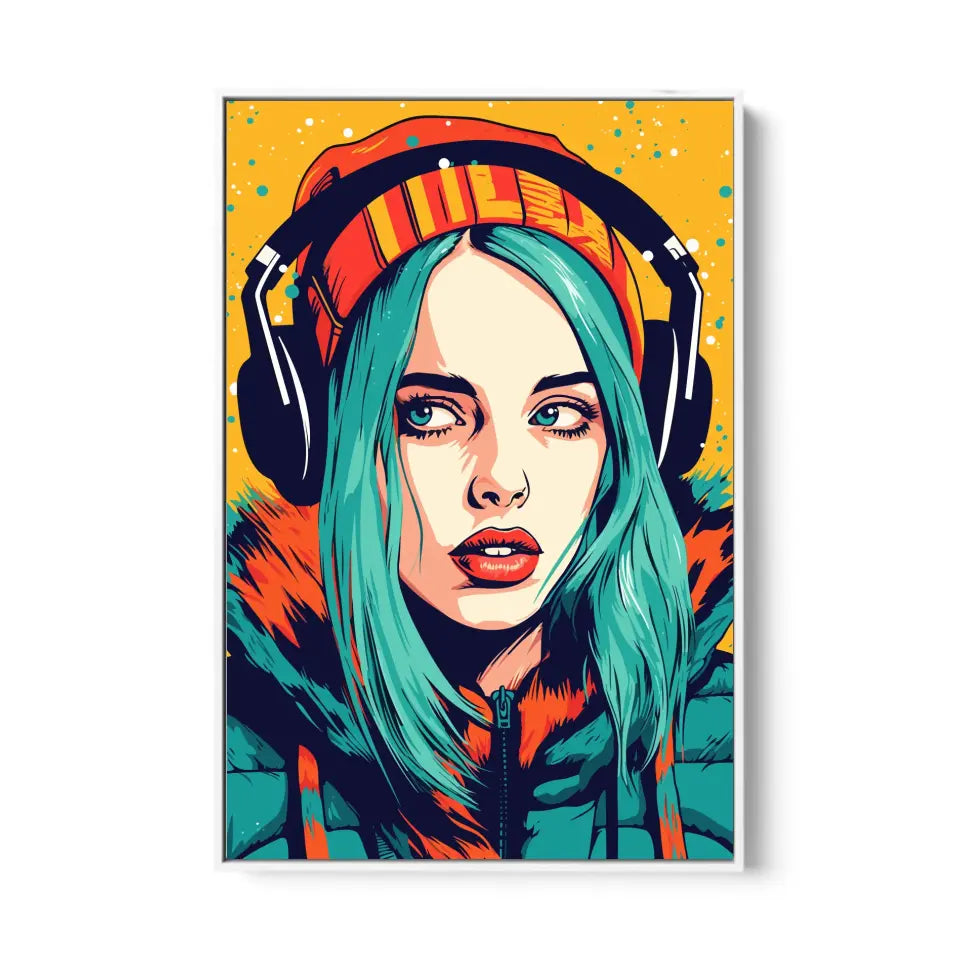 Colorful pop art of Billie Eilish I