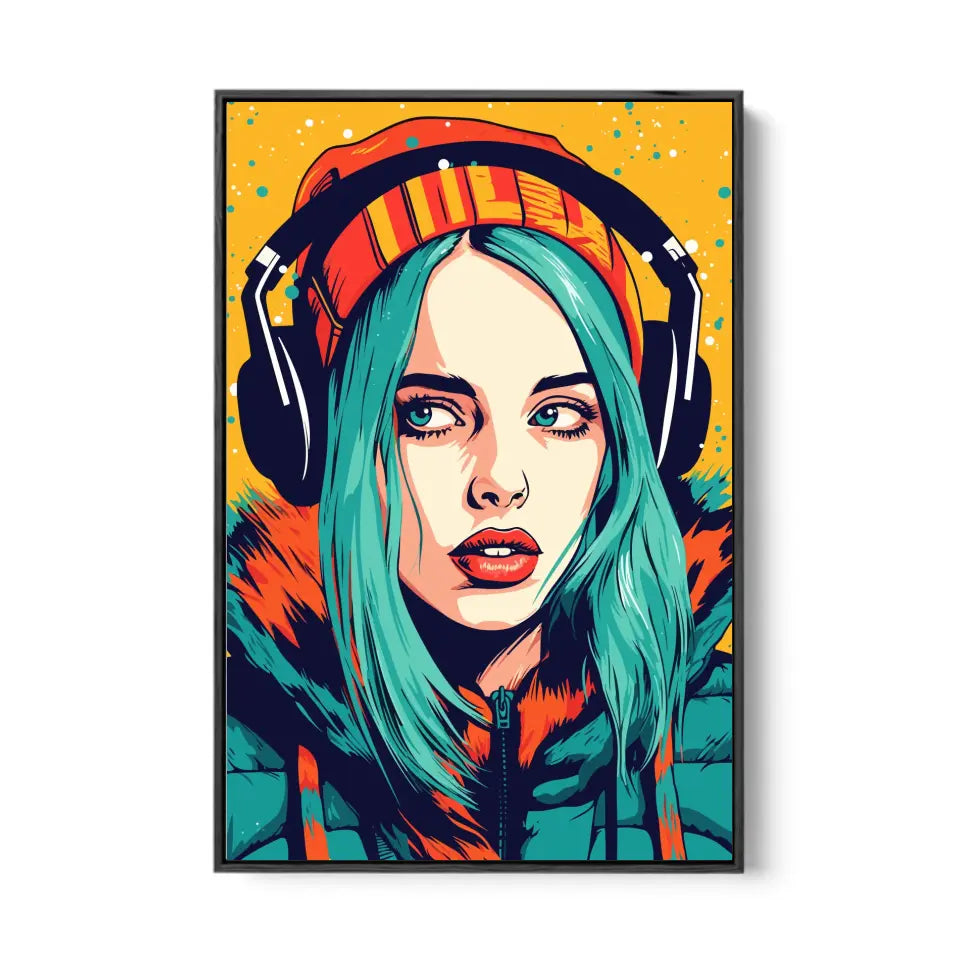 Colorful pop art of Billie Eilish I