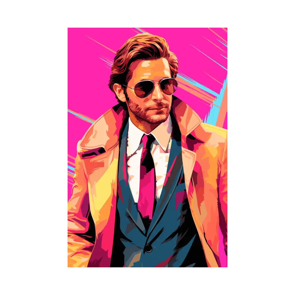 Colorful pop art of Bradley Cooper I