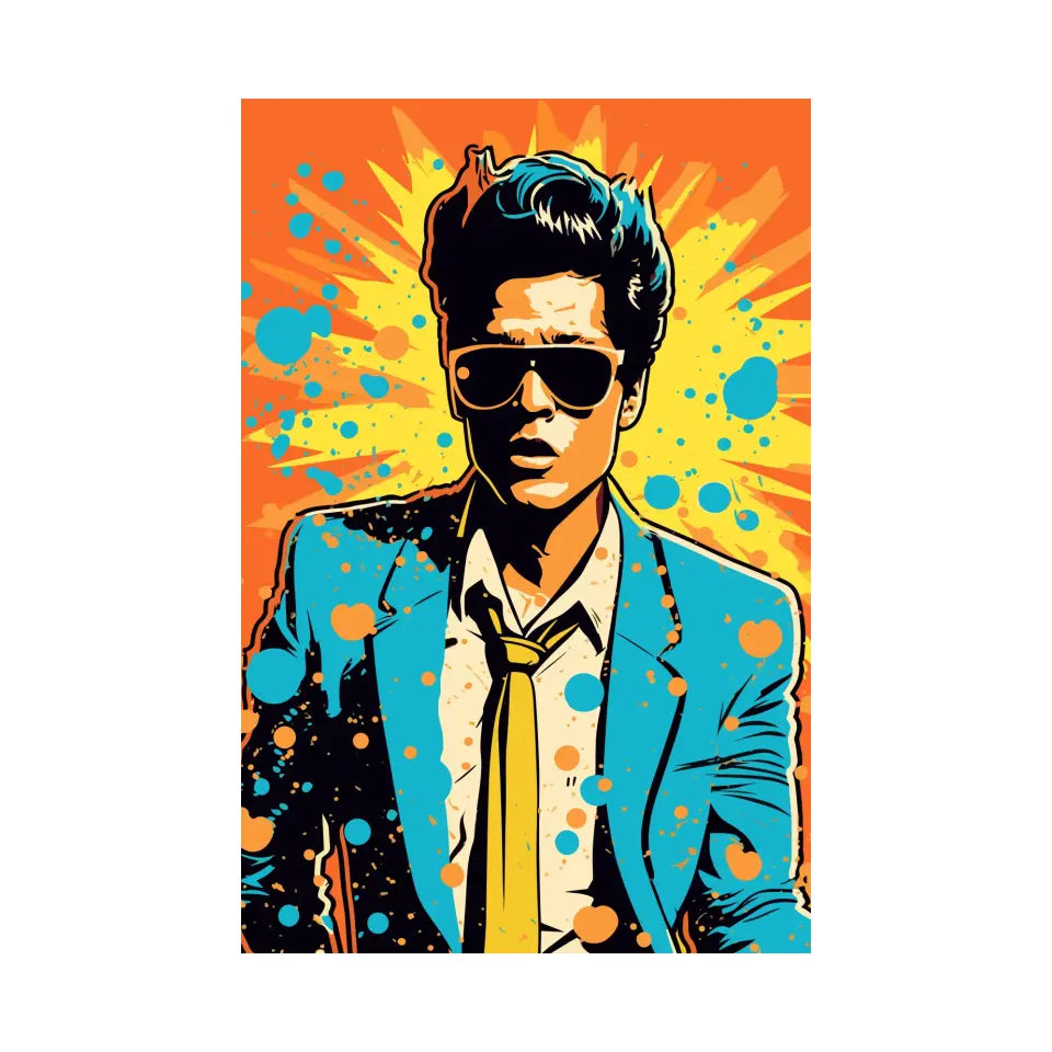 Colorful pop art of Bruno Mars I