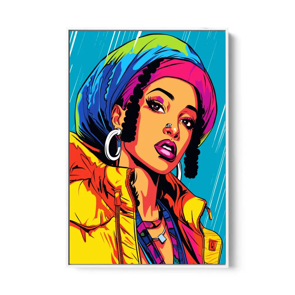 Colorful pop art of Cardi B I