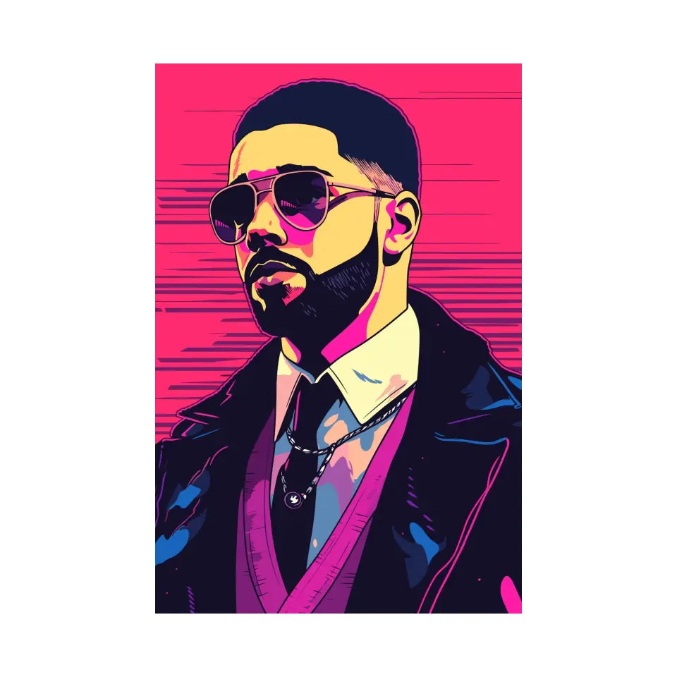 Colorful pop art of Drake