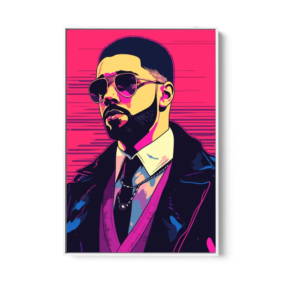 Colorful pop art of Drake