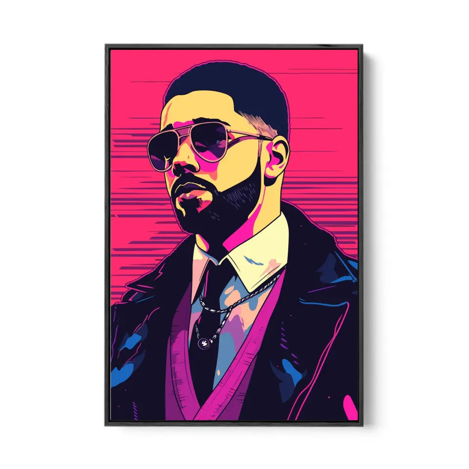 Colorful pop art of Drake