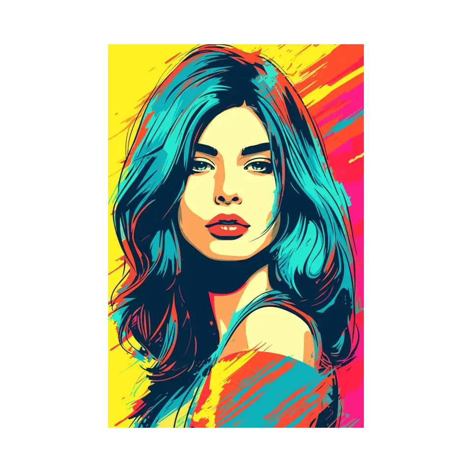 Colorful pop art of Dua Lipa