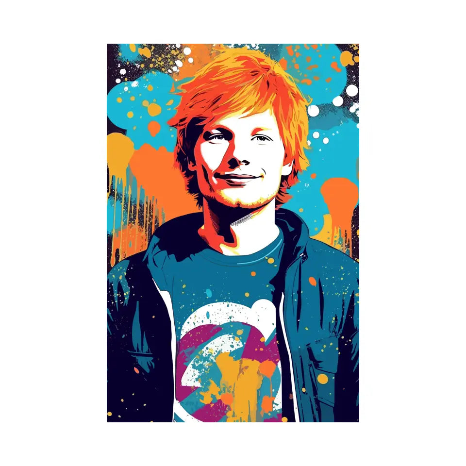 Colorful pop art of Ed Sheeran