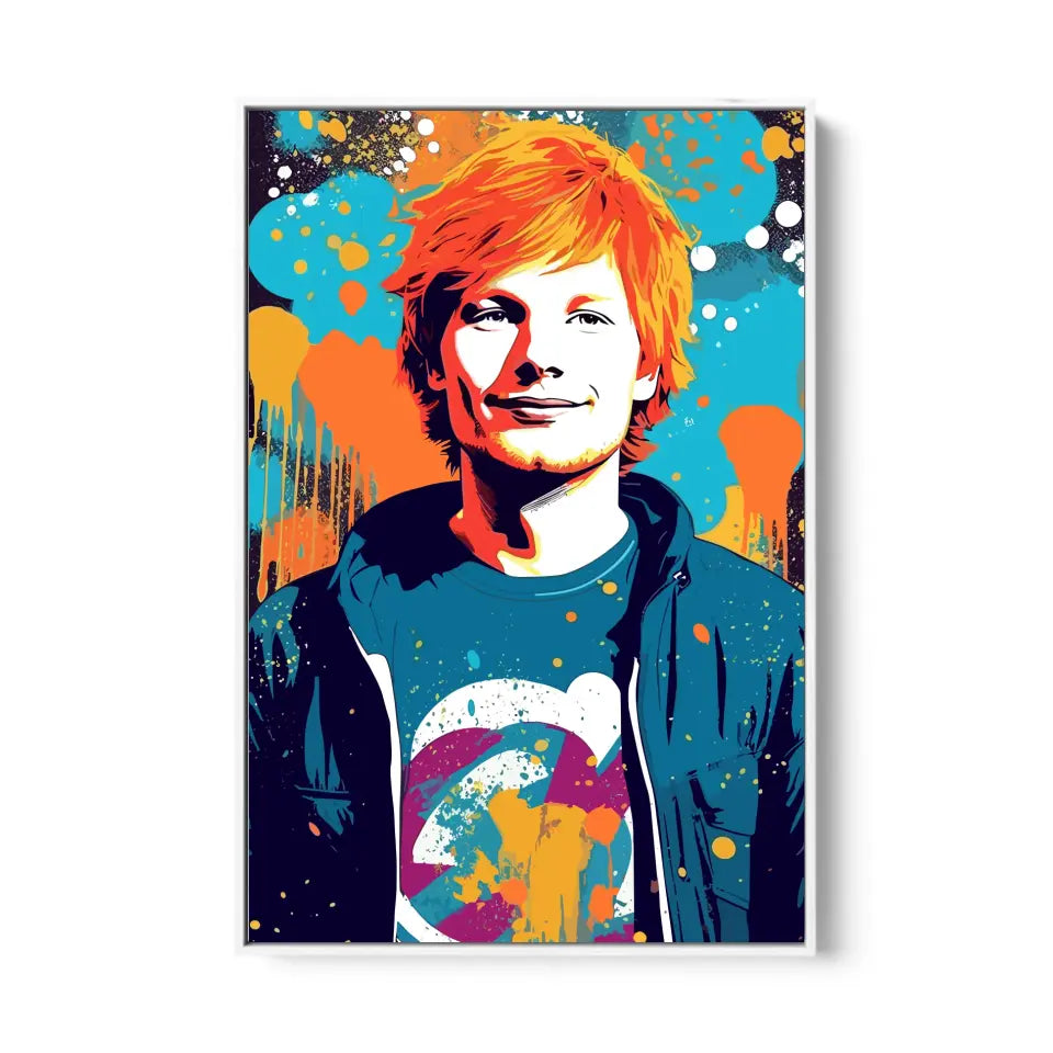 Colorful pop art of Ed Sheeran