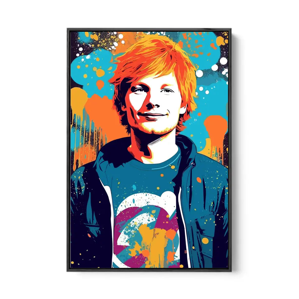 Colorful pop art of Ed Sheeran