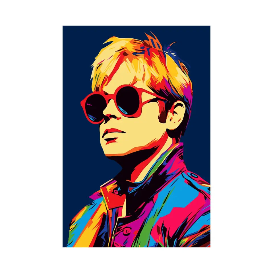 Colorful pop art of Elton John