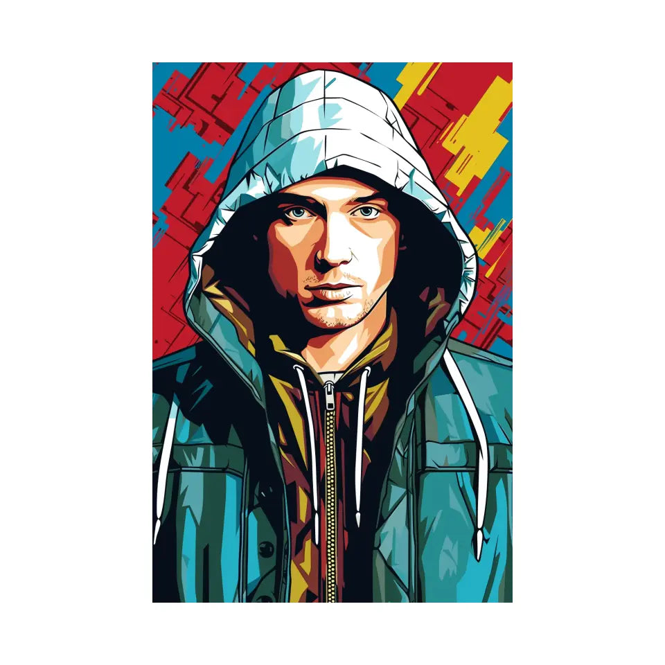 Colorful pop art of Eminem