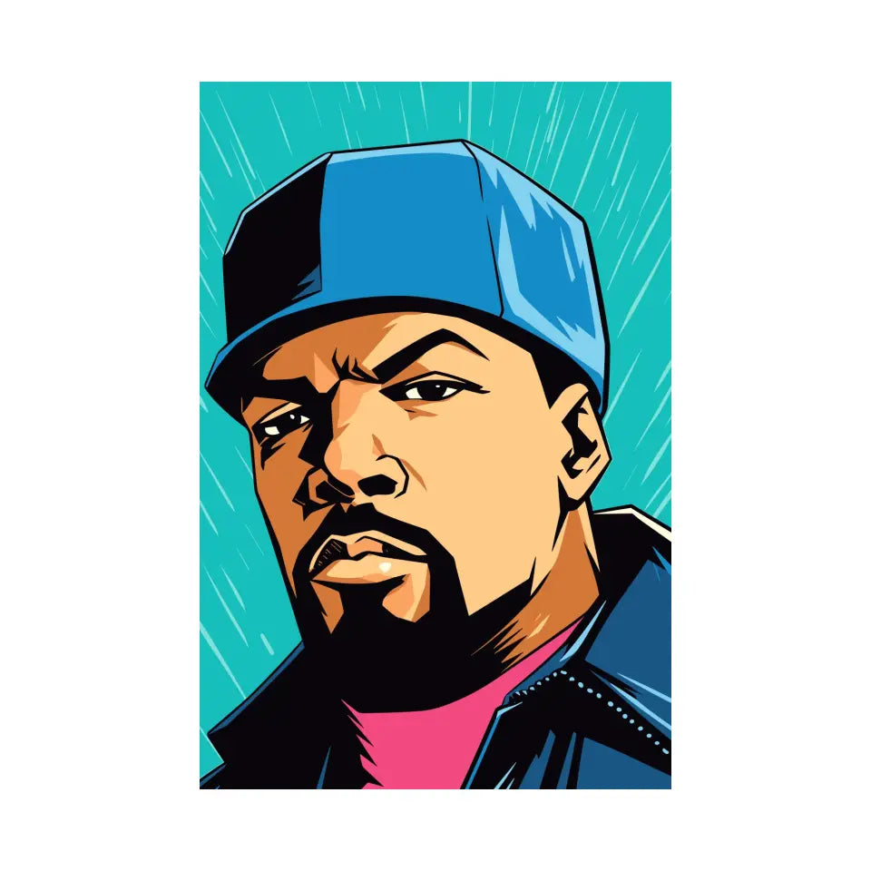 Colorful pop art of Ice Cube