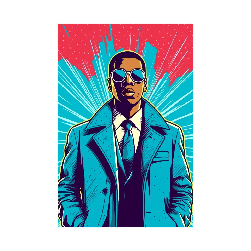 Colorful pop art of Jay-Z