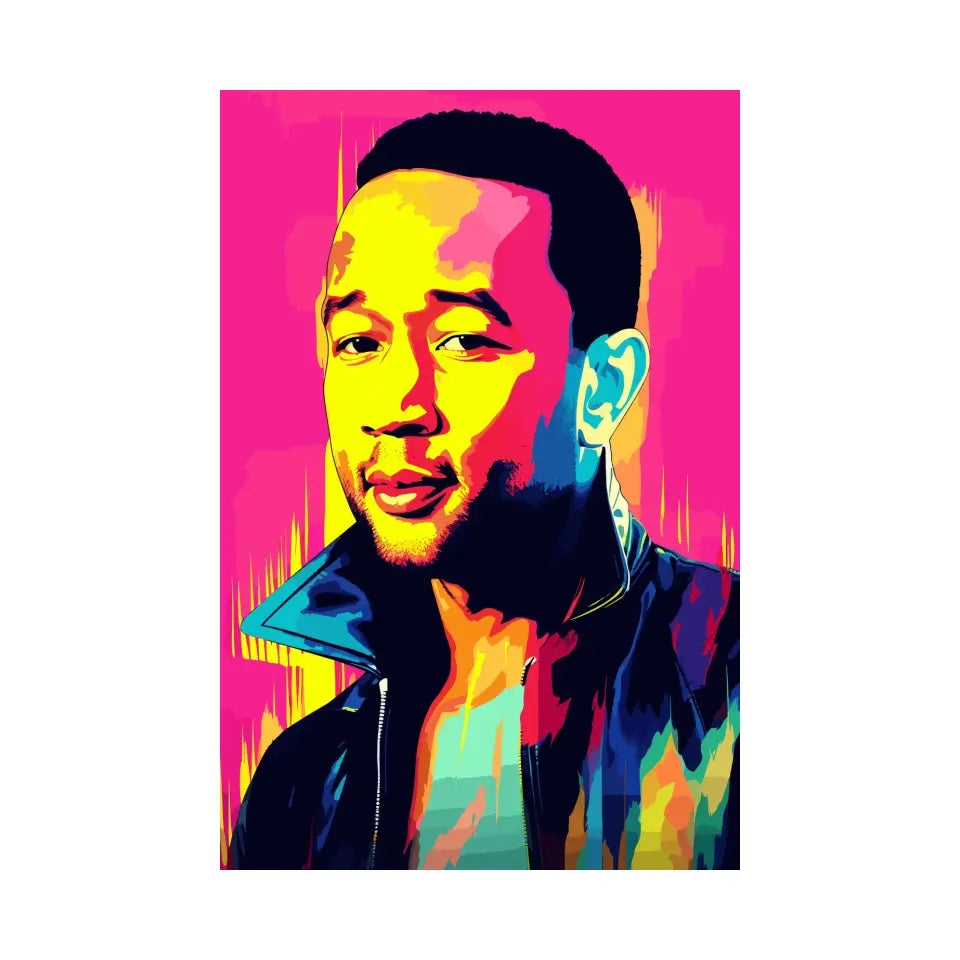 Colorful pop art of John Legend