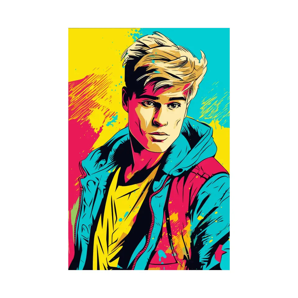 Colorful pop art of Justin Bieber