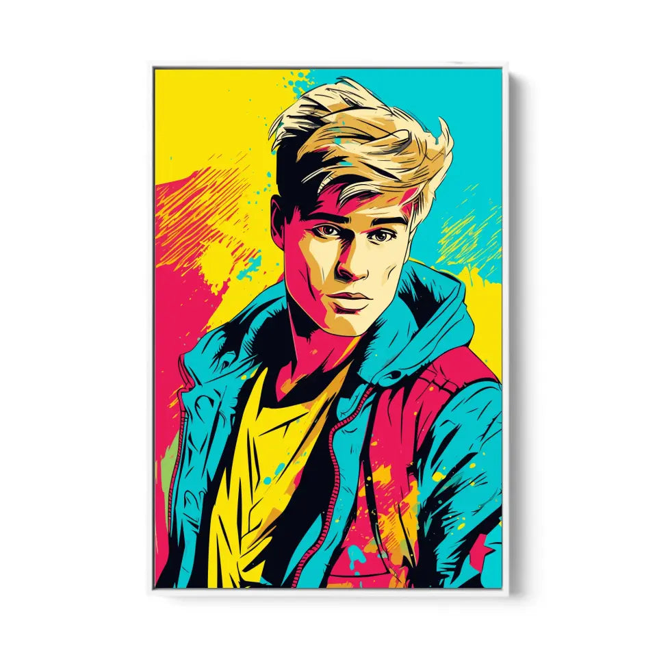 Colorful pop art of Justin Bieber