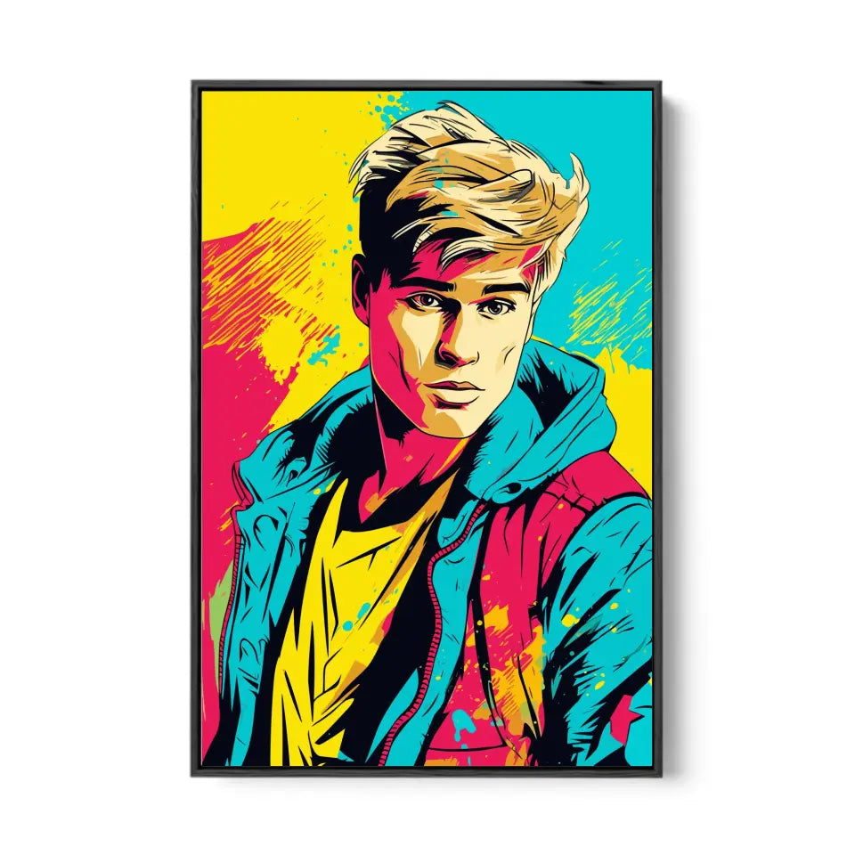 Colorful pop art of Justin Bieber