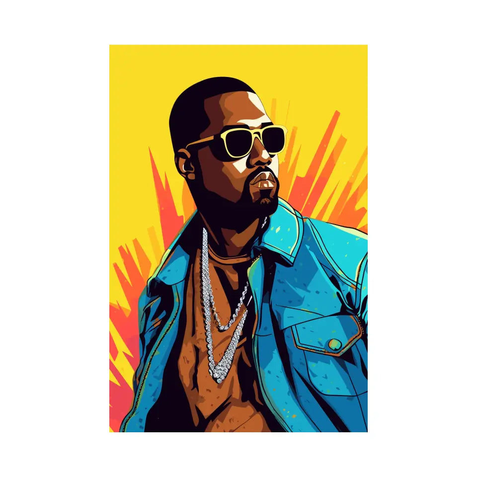 Colorful pop art of Kanye West