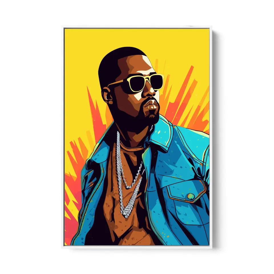 Colorful pop art of Kanye West