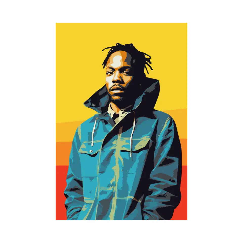 Colorful pop art of Kendrick Lamar