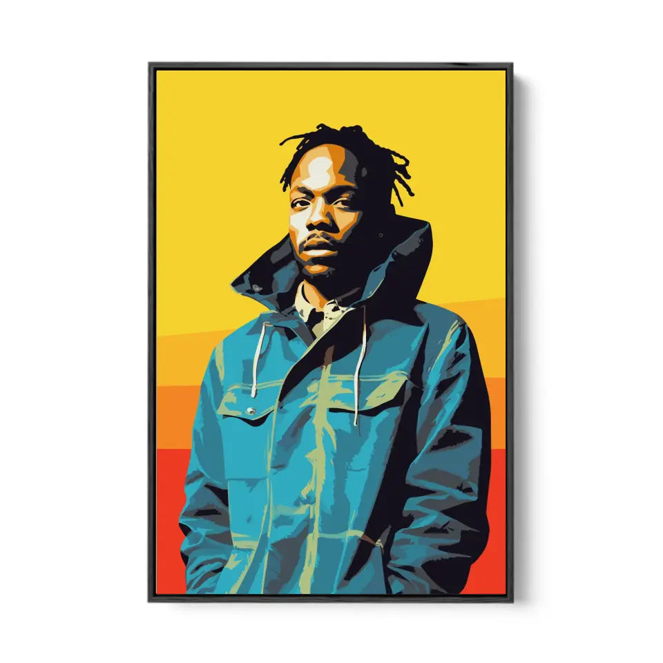 Colorful pop art of Kendrick Lamar