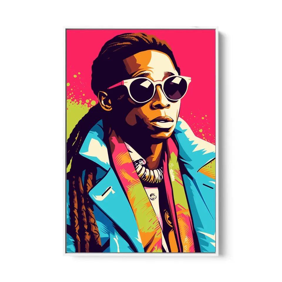 Colorful pop art of Lil Wayne