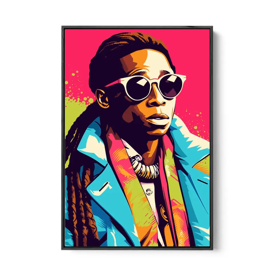 Colorful pop art of Lil Wayne