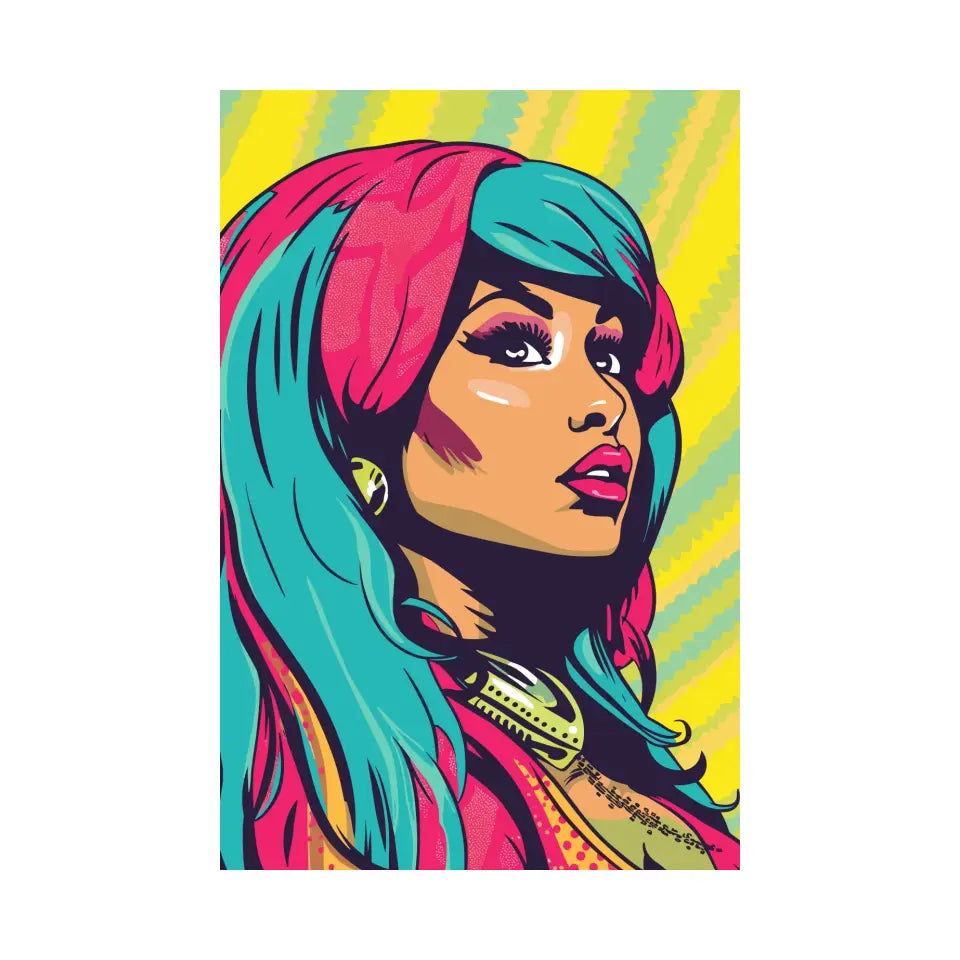 Colorful pop art of Nicki Minaj