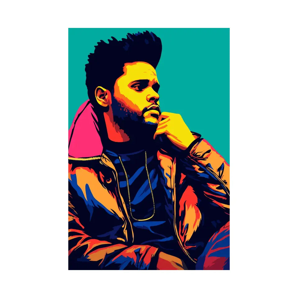 Colorful pop art of The Weeknd