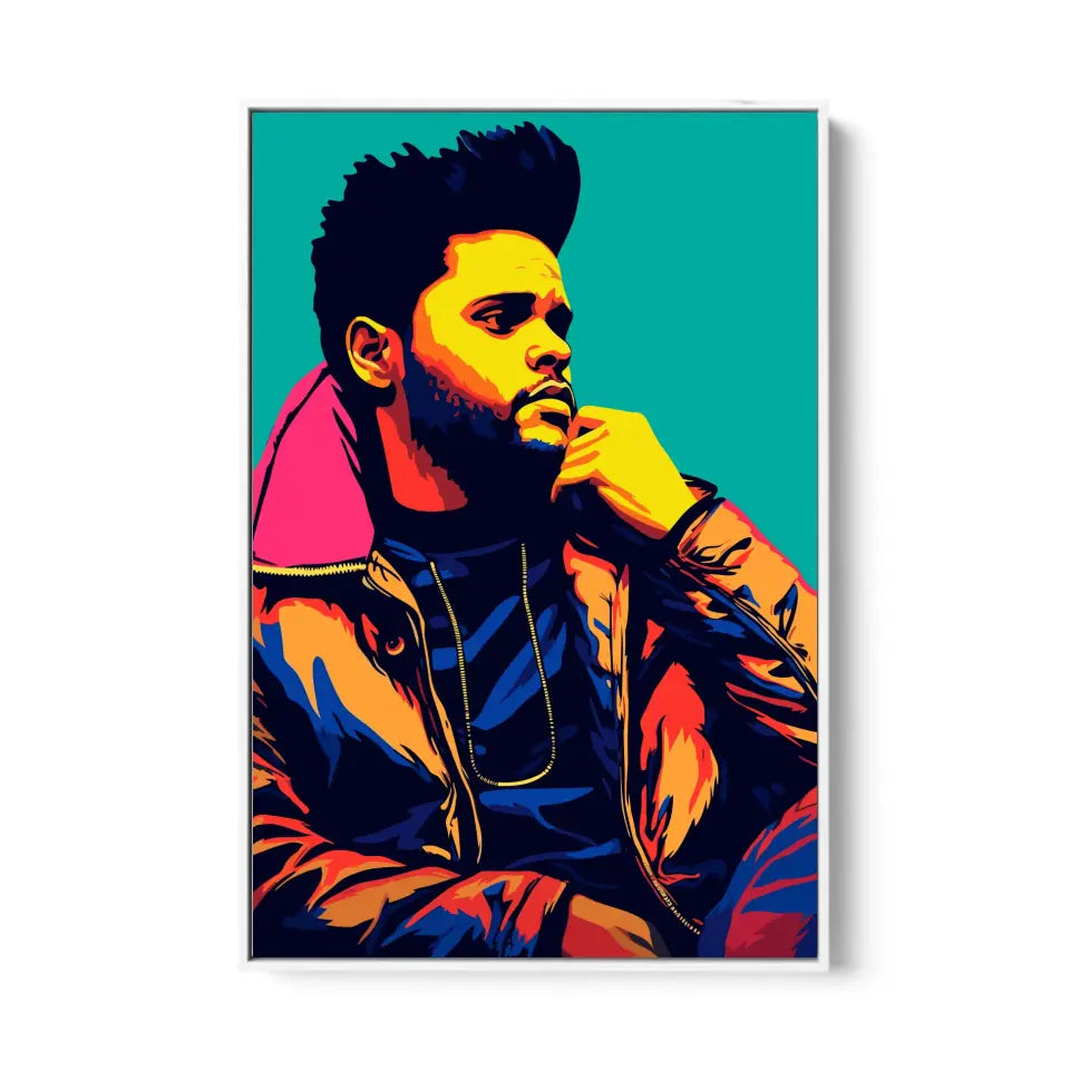 Colorful pop art of The Weeknd