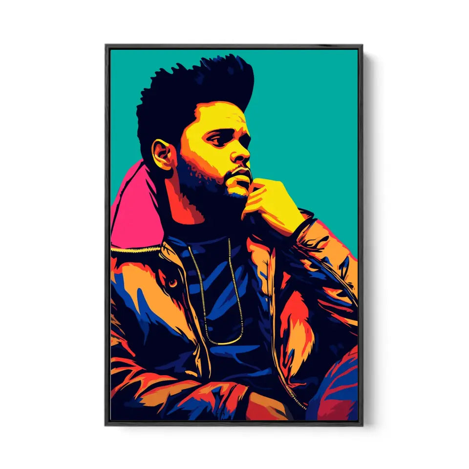 Colorful pop art of The Weeknd